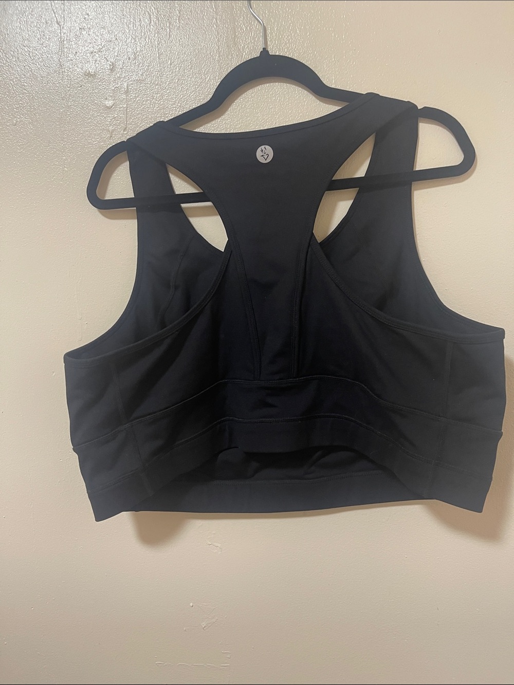 High-Support Black Racerback Sports Bra for Women